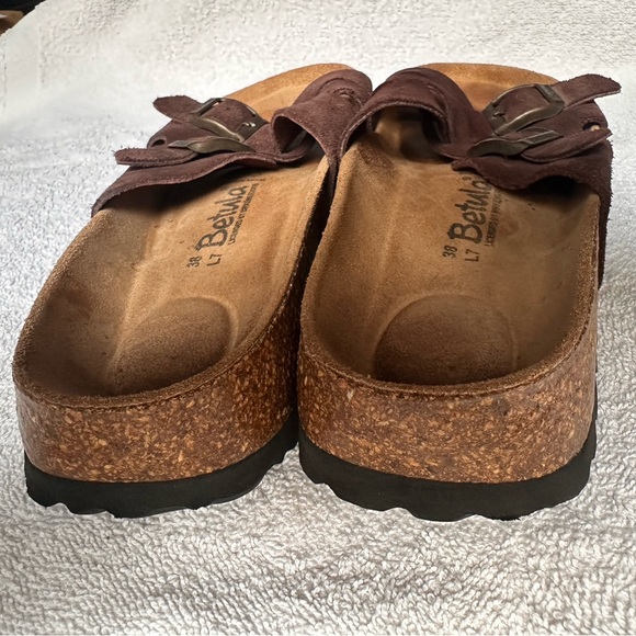 Betula Birkenstock Dark Brown Suede Criss Cross Sandals EU 38 US 7.5 - Picture 4 of 9